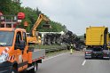 LKW umgestuerzt A 1 Rich Saarbruecken P160